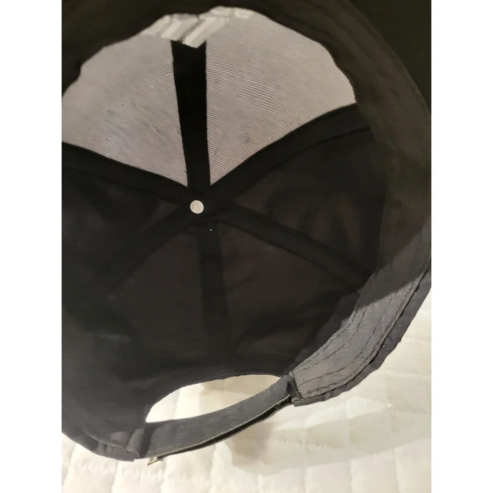 Adidas Climalite Black Baseball Cap White Logo Hook & Loop Adjustable Sporty Hat